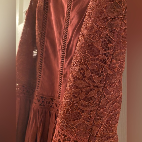 Floriet from Anthropologie VGUC Burgandy Drop Waist Dress - Picture 6 of 8